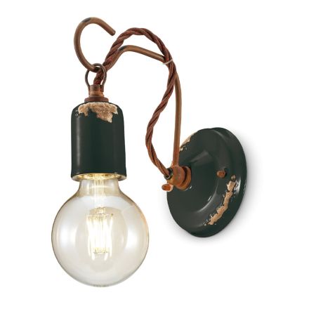 Industrial Artisan Wall Lamp in Iron and Ceramic - Vintage Viadurini