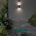 Design Outdoor Wall Lamp in White or Black Aluminum - Leopida Viadurini