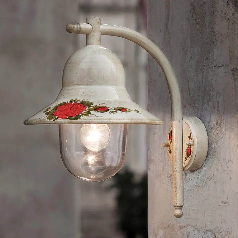 Outdoor Wall Lamp in Hand Painted White Aluminum - Imperia Viadurini