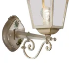 Hand-Decorated White Aluminum Garden Wall Lamp - Gorizia Viadurini