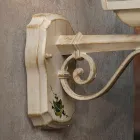 Wall Lamp in White Aluminum and Hand Painted Decoration - Gorizia Viadurini