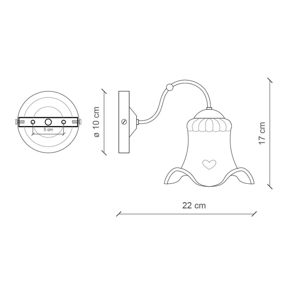 Rustic style ceramic pendant light Chieti by Ferroluce Viadurini