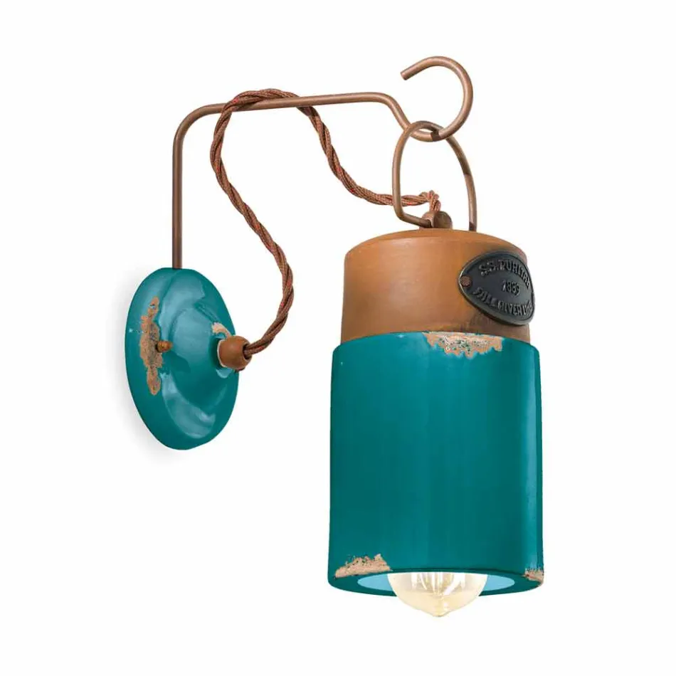 Wall lamp in ceramic and iron rust Desiree Ferroluce Viadurini