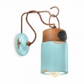 Wall lamp in ceramic and rust iron Desiree by Ferroluce