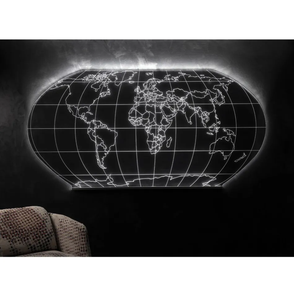 Planisphere Wall Lamp in Laser Engraved Acrylic Crystal - Rihanna Viadurini