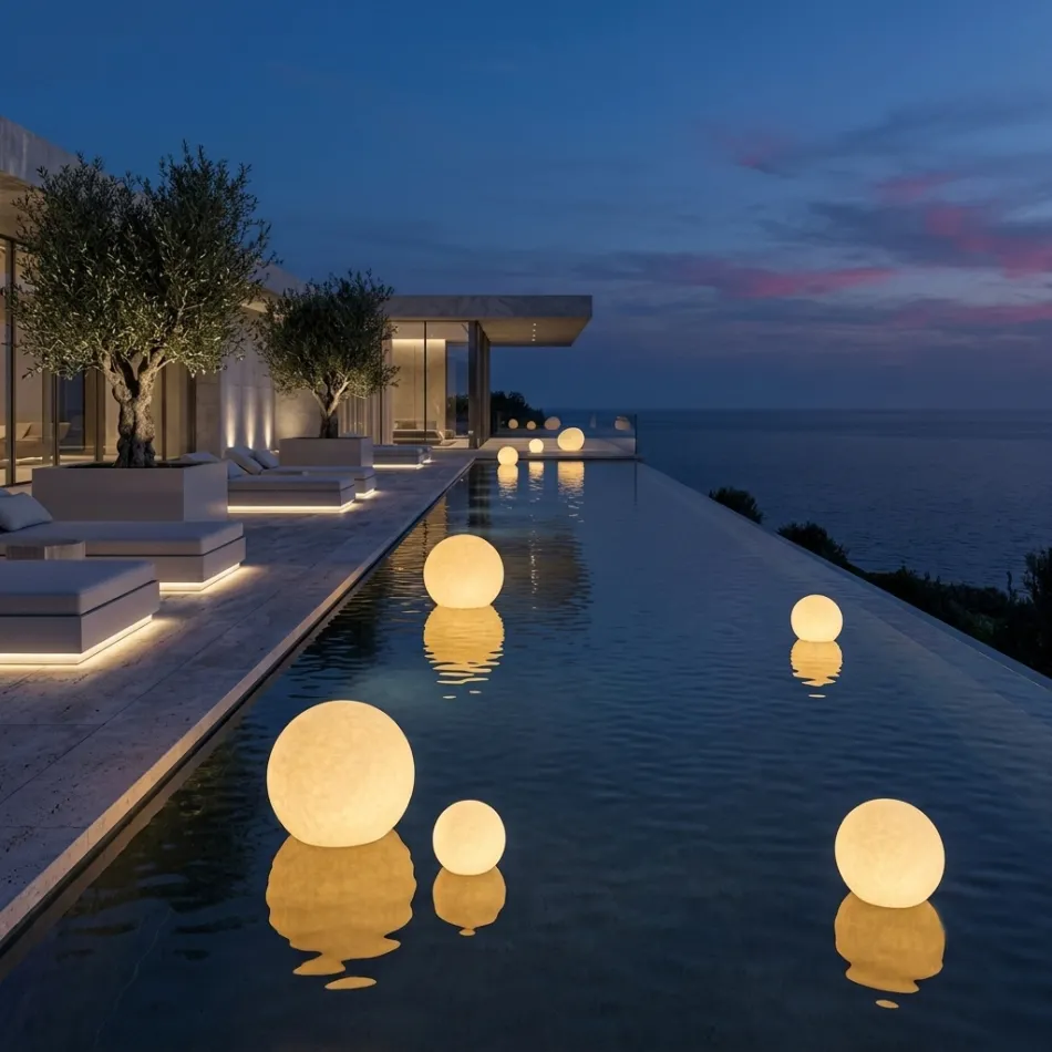 Calipso Two-Color Polyethylene Sphere Lamp for Aquatic Use Made in Italy Viadurini