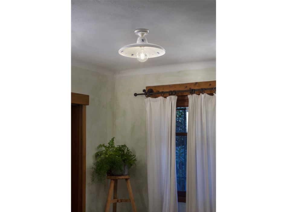 Ceiling Lamp in Ceramic and Vintage Hand Painted Decorations - Como