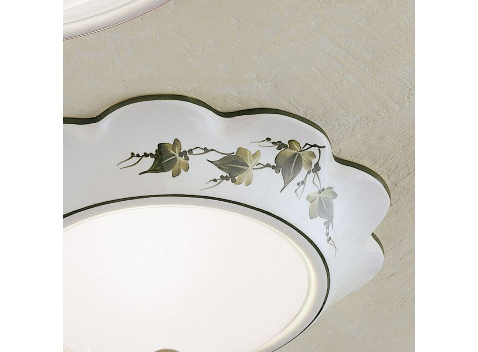 Ceiling Lamp in Iron and Ceramic and Hand Painted Decoration - Capua