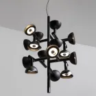 Suspension Lamp 16 Lights Design in White or Black -Celio Aluminum Viadurini