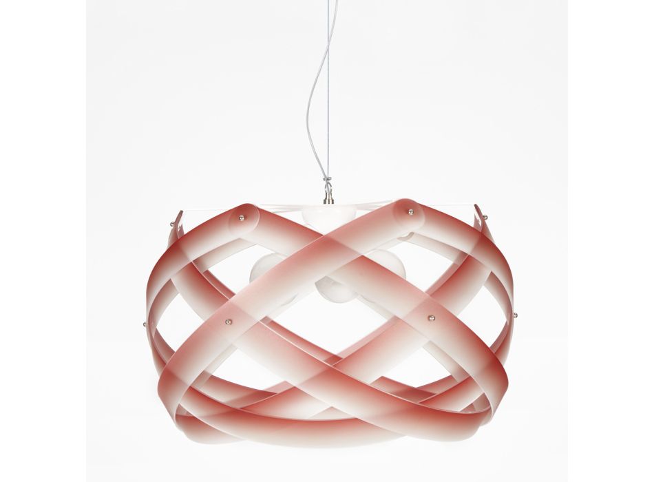 3-light pendant lamp in red or gray methacrylate diameter 67 cm Vanna Viadurini