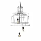 Suspension Lamp 3 Lights in White or Natural Metal Design - Stylus Viadurini