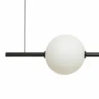 Suspension Lamp 3 Lights in Brass and Glass 2 Finishes - Alma by Il Fanale Viadurini