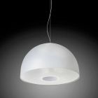 Pendant lamp 3 lights methacrylate satin, diam.62cm, Franca Viadurini