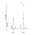 Suspension Lamp 6 Lights Design in White or Black Aluminum - Celio Viadurini