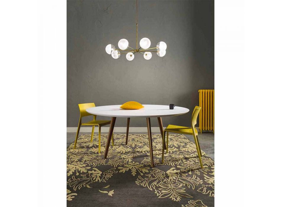 Suspension Lamp 8 Lights in Natural Brass and Glass - Molecola by Il Fanale Viadurini