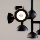 Suspension Lamp 9 Lights Design in White or Black Aluminum - Celio Viadurini
