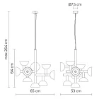 Suspension Lamp 9 Lights Design in White or Black Aluminum - Celio Viadurini