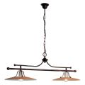 Suspension Lamp with 2 Lights in Iron and Hand Raw Ceramic - Bologna