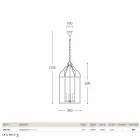 Pendant lamp with 3 lights brass and glass Turandot Viadurini