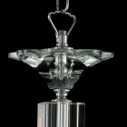 Suspension lamp with 3 lights in glass and crystal Ivy, made in Italy Viadurini