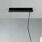 Suspension Lamp with 5 Lights in Metal and Modern Blown Glass - Birga Viadurini