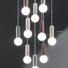 Suspension Lamp with 6 or 10 Lights in Cement and Blown Glass - Duster Viadurini