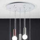 Suspension Lamp with 6 or 10 Lights in Cement and Blown Glass - Duster Viadurini