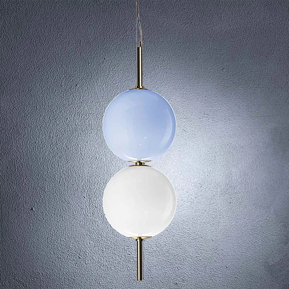 Handcrafted Suspension Lamp in Blown Venice Glass - Jupiter Viadurini
