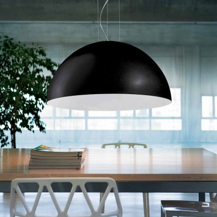 Two-colored suspension lamp in steel, Ø60xh.30xL.80cm cable, Tara Viadurini