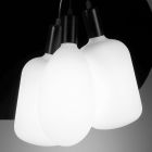Suspension Lamp with 3 Lights in Metal and Ceramic Glass Made in Italy - Speak Viadurini