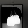 Suspension Lamp with 3 Lights in Metal and Ceramic Glass Made in Italy - Speak