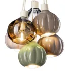 Suspension Lamp with 6 Elements in Ceramic and Glass Made in Italy - Afoxe Viadurini