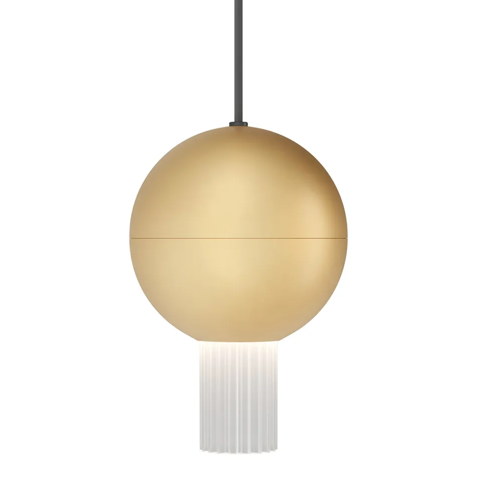 Pendant Lamp with Canneté Glass Cylinders Made in Italy - Oris Viadurini
