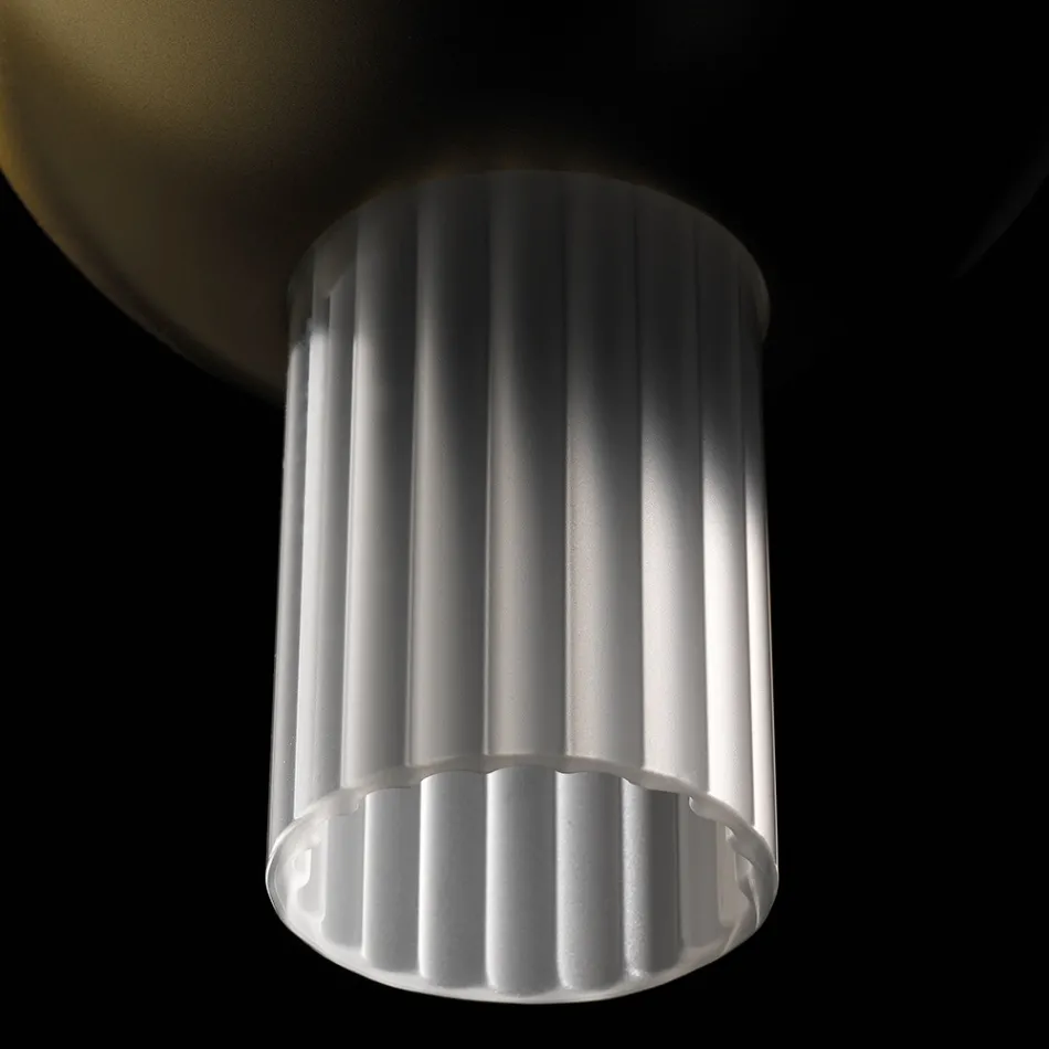 Pendant Lamp with Canneté Glass Cylinders Made in Italy - Oris Viadurini