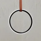 Suspension Lamp with Geometric Shapes and Detail in Faux Leather - Cypress Viadurini