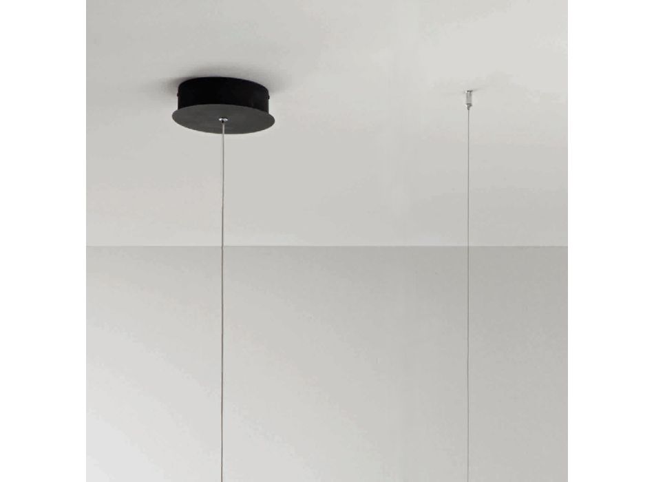 Suspension Lamp with Removable Insert in Granulated Glass - Catalpa Viadurini