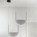 Suspension Lamp with Removable Insert in Granulated Glass - Catalpa