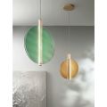 Suspension Lamp with LED in Painted Metal and Textured Glass - Baobab