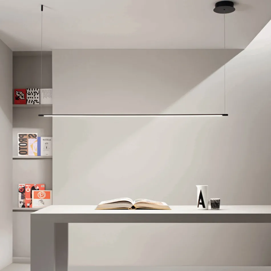 Pendant Lamp with LED Light and Length-Adjustable Cables - Orange Viadurini