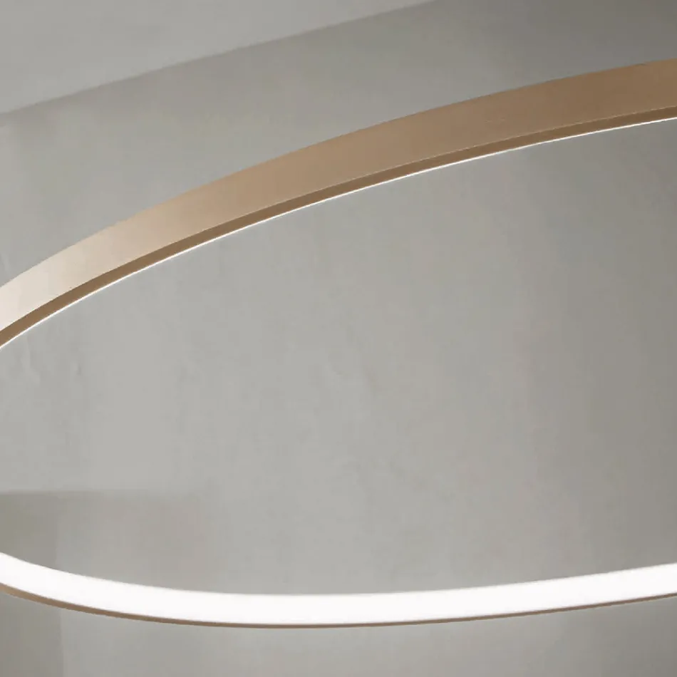 Pendant Lamp with Horizontal Round LED Light in Metal - Mulberry Viadurini