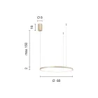 Pendant Lamp with Horizontal Round LED Light in Metal - Mulberry Viadurini