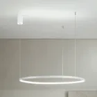 Pendant Lamp with Horizontal Round LED Light in Metal - Mulberry Viadurini
