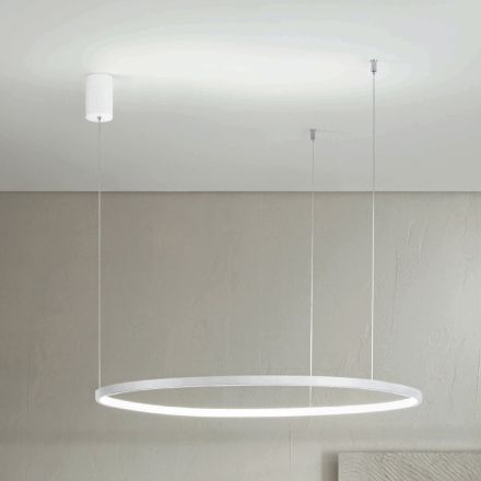 Pendant Lamp with Horizontal Round LED Light in Metal - Mulberry Viadurini