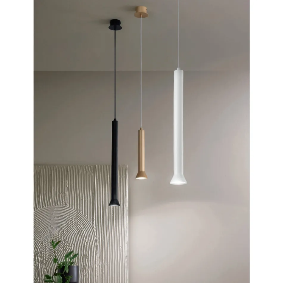 Suspension Lamp with Metal Frame and Adjustable Cables - Birch Viadurini