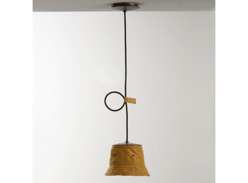 Suspension Lamp with Polyester Lampshade Made in Italy - Toscot Junction Viadurini