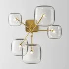 Suspension Lamp with Shiny Metal Structure Made in Italy - Donatina Viadurini
