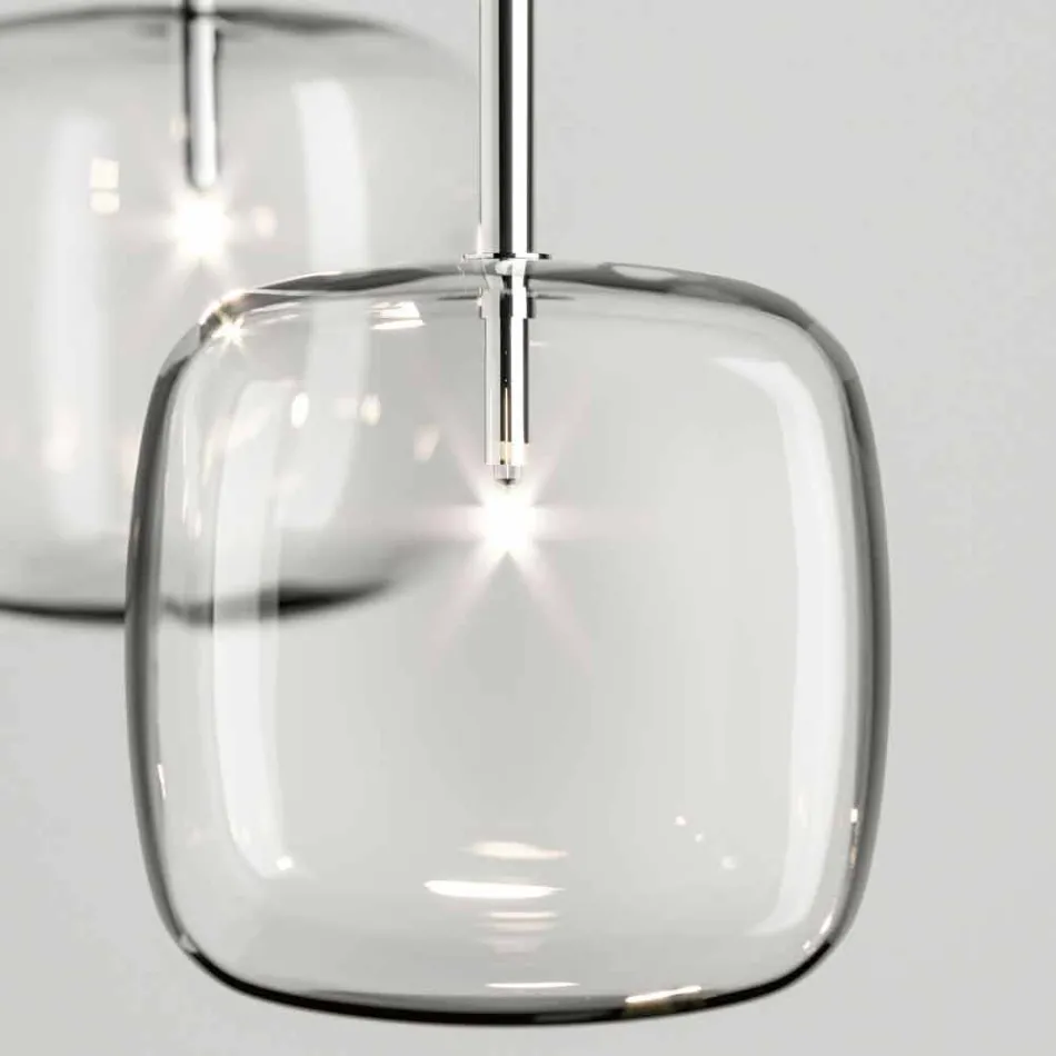 Suspension Lamp with Shiny Metal Structure Made in Italy - Donatina Viadurini