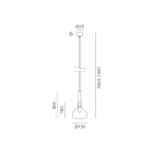 Suspension Lamp with Glass in Various Shapes Made in Italy - Sintonia Viadurini