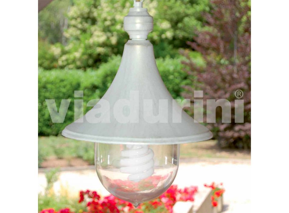 Outdoor suspension lamp in white aluminum made Italy, Anusca Viadurini