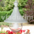 Outdoor pendant lamp made with white aluminum, made Italy,Anusca